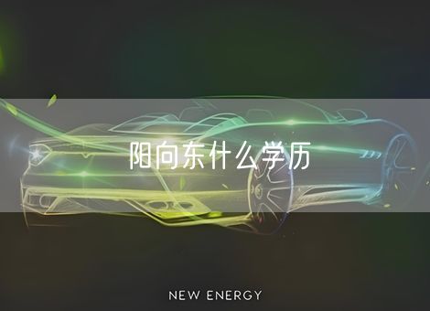 阳向东什么学历 阳向东什么学历