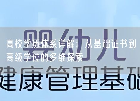 高校学历体系详解：从基础证书到高级学位的多维探索