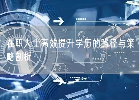 在职人士高效提升学历的路径与策略剖析