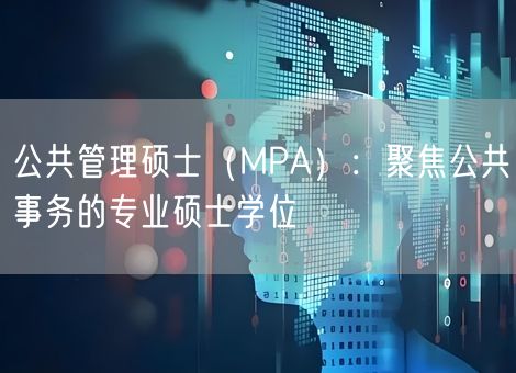 公共管理硕士(MPA):聚焦公共事务的专业硕士学位 公共管理硕士(MPA):聚焦公共事务的专业硕士学位