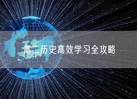高二历史高效学习全攻略