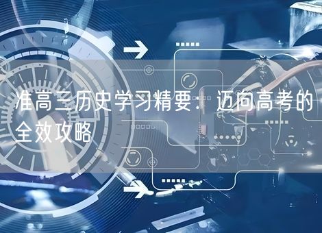 准高三历史学习精要：迈向高考的全效攻略