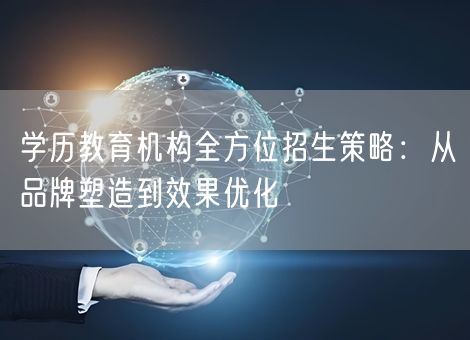 学历教育机构全方位招生策略：从品牌塑造到效果优化