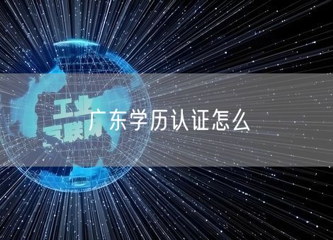 广东学历认证怎么