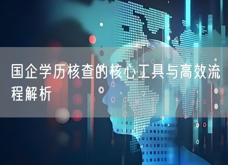 国企学历核查的核心工具与高效流程解析 国企学历核查的核心工具与高效流程解析