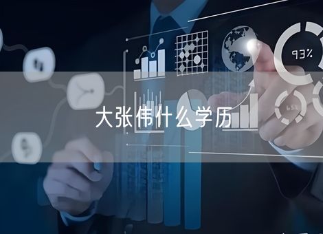 大张伟什么学历 大张伟什么学历